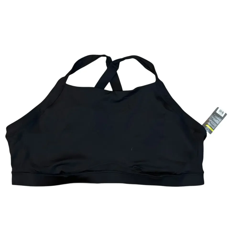 Old Navy Go-Dry Black Sports Bra Womens 4X Medium Support Breathable Gym Yoga